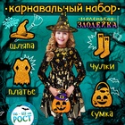 Карнавальный костюм «Ведьма»: платье, шляпа, чулки, сумка, рост 116-122 см - Фото 1
