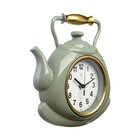Часы настенные для кухни "Классика. Чайник", бесшумные, 27 х 28,5 см, оливковые с золотом - Фото 2
