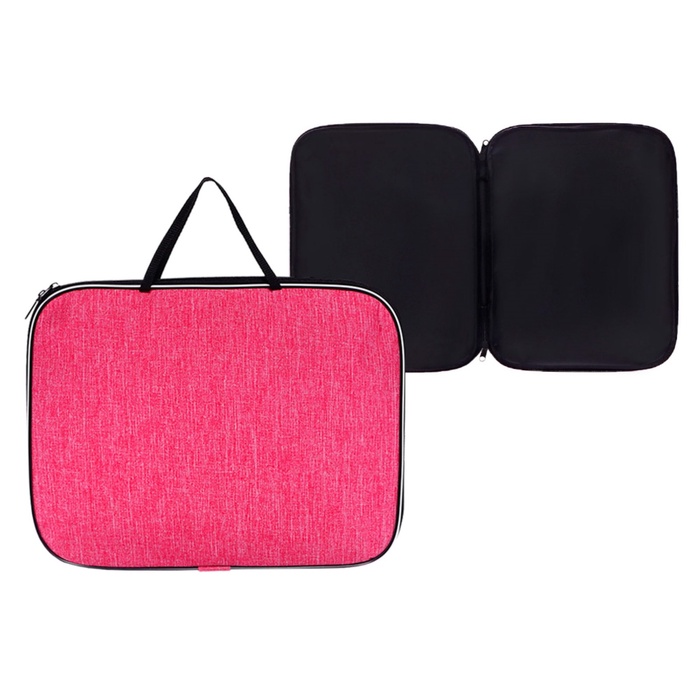 Папка с ручками текстильная А4, Calligrata «Офис», для бумаг, для офиса, нейлон 600D, лён, розовая, ПМ/1, 350×270×20 мм - Фото 1