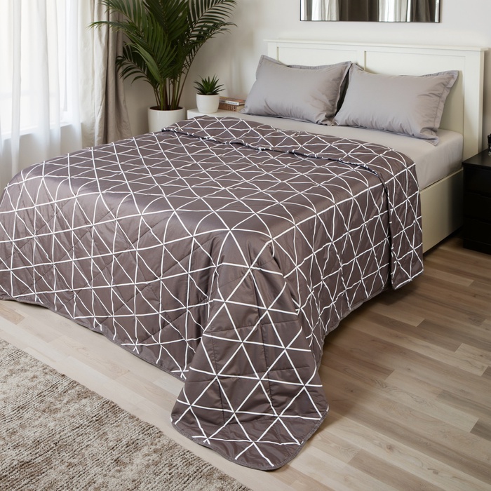 Покрывало LoveLife 1,5сп Grid 150*210±5см, новосатин, 100%п/э - Фото 1