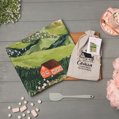 Набор подарочный «Семья»: полотенце 40×73 см, лопатка