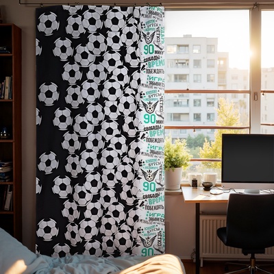 Штора портьерная «Этель. Футбольный мяч», 145×260 см, рогожка