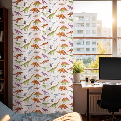 Штора портьерная «Этель. Динозавры», 145×260 см, рогожка