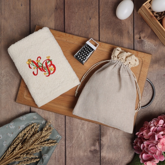 Набор подарочный Easter evening: полотенце 30×60 см, тёрка 7.7×3.7 см - Фото 1