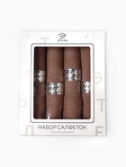 Набор салфеток с декоративными кольцами «Этель» Sand, 40×40 см - 4 шт., 100% лён - Фото 3