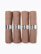 Набор салфеток с декоративными кольцами «Этель» Sand, 40×40 см - 4 шт., 100% лён - Фото 5