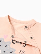 Боди для девочки с длинным рукавом , цвет персиковый, рост 74 см - фото 31425289