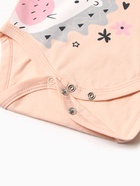 Боди для девочки с длинным рукавом , цвет персиковый, рост 74 см - фото 31425291