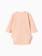 Боди для девочки с длинным рукавом , цвет персиковый, рост 74 см - фото 31425292