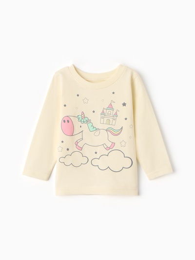 Лонгслив для девочки, рост 86 см, светло-бежевый