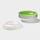 Тарелки глубокие Доляна «Палитра», 20.2×4.2 см, набор 6 шт., фарфор, зелёные - Фото 4