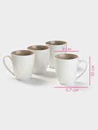 Кружки Доляна «Палитра», 350 мл, набор 4 шт., фарфор, белые, серые - Фото 4
