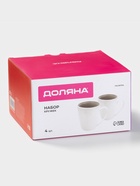 Кружки Доляна «Палитра», 350 мл, набор 4 шт., фарфор, белые, серые - Фото 3