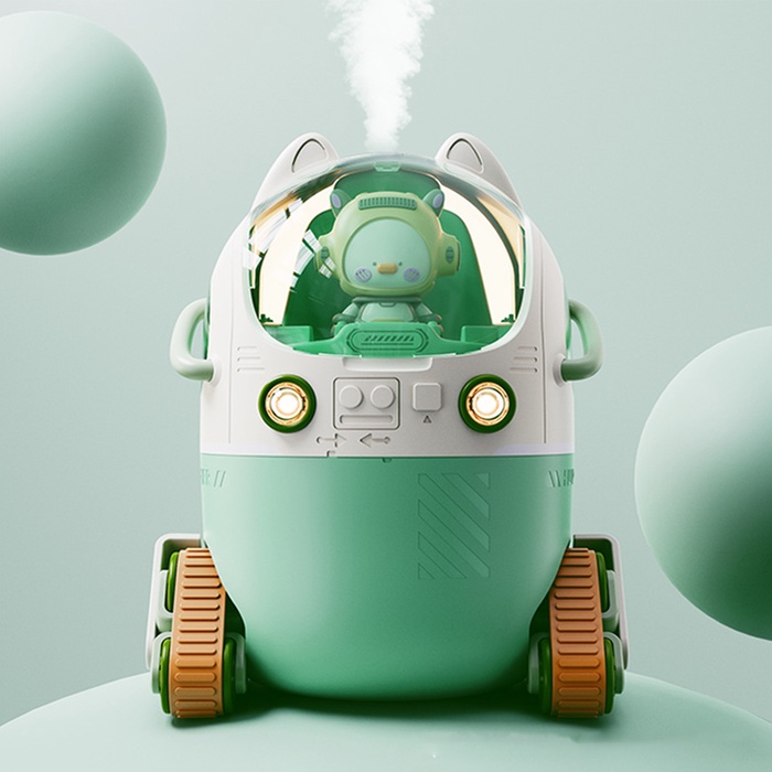 Увлажнитель воздуха Luazon HM-7 "Луноход", 200 мл, USB Type-C, зеленый - Фото 1