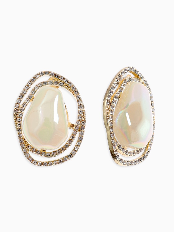 Серьги с жемчугом «Абстракция» желание, цвет белый в золоте, камень форма и цвет МИКС - Фото 1