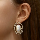 Серьги с жемчугом «Абстракция» желание, цвет белый в золоте, камень форма и цвет МИКС - Фото 1