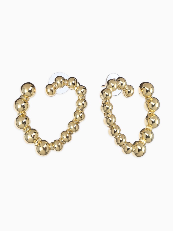 Серьги металл «Сердца», воссоединение, цвет золото