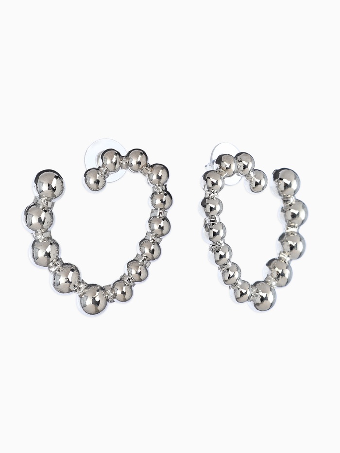 Серьги металл «Сердца», воссоединение, цвет серебро