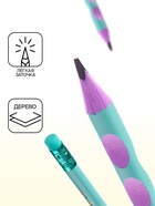 Карандаш чернографитный НВ с ластиком, Пастель МИКС 10553269