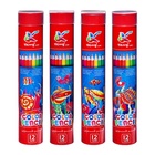 Карандаши 12 цветов, треугольные, деревянные «Морские обитатели», в металлическом тубусе, МИКС - Фото 7