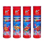 Карандаши 24 цвета, треугольные, деревянные «Морские обитатели», в металлическом тубусе, МИКС - Фото 2