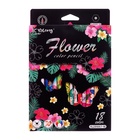 Карандаши 18 цветов, в картонной коробке, шестигранные, деревянные «Цветы на чёрном», МИКС - Фото 8