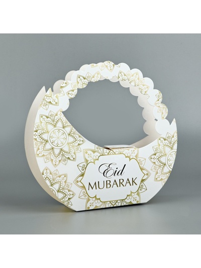 Коробка подарочная на Рамадан, Eid Mubarak, тиснение, 23 х 21 х 5 см