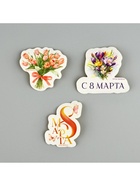 Набор стикеров «8 марта», 5 х 5 см - Фото 5