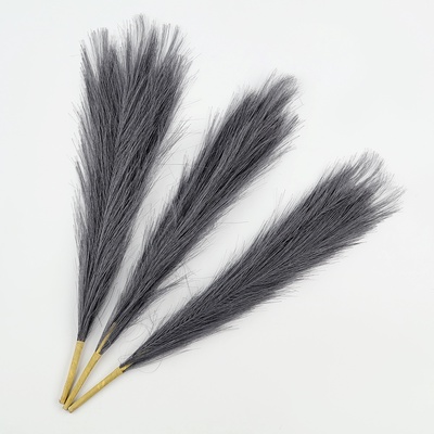 Сухоцветы искусственные «Пампасная трава», 43 см, 3 шт., тёмно-серый