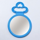 Зеркало настольное, круглое, настенное, 11.5×17.8 см, (d=9.5 см), голубое - Фото 4