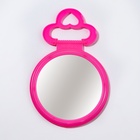 Зеркало настольное, круглое, настенное, 11.5×17.8 см, (d=9.5 см), розовое - Фото 4