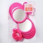 Зеркало настольное, круглое, настенное, 11.5×17.8 см, (d=9.5 см), розовое - Фото 5