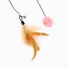 Игрушка дразнилка для кошек с пером и помпоном «Кошечка», розовый - Фото 4