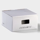 Чайная пара «Горошек», 220 мл, с ложкой, блюдце d=15, кружка 9.5×7.5×7 см, керамика, белая - Фото 4