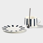 Чайная пара «Линии», 220 мл, с ложкой, блюдце d=15 см, кружка 9.5×7.5×7 см, керамика - Фото 2