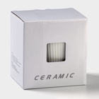 Кружка Simple, 320 мл, 14.5×10.5×8.5 см, с крышкой и ложкой, керамика, белая - Фото 4