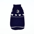 Одежда для собак. Свитер вязаный с орнаментом «Новогодний», синий, размер L - Фото 7