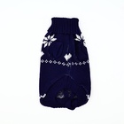 Одежда для собак. Свитер вязаный с орнаментом «Новогодний», синий, размер L - Фото 8