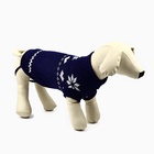 Одежда для собак. Свитер вязаный с орнаментом «Новогодний», синий, размер S - Фото 2