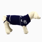 Одежда для собак. Свитер вязаный с орнаментом «Новогодний», синий, размер S - Фото 3
