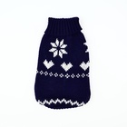 Одежда для собак. Свитер вязаный с орнаментом «Новогодний», синий, размер S - Фото 7