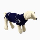 Одежда для собак. Свитер вязаный с орнаментом «Новогодний», синий, размер M - Фото 2