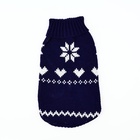 Одежда для собак. Свитер вязаный с орнаментом «Новогодний», синий, размер M - Фото 7