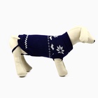 Одежда для собак. Свитер вязаный с орнаментом «Новогодний», синий, размер XL - Фото 3
