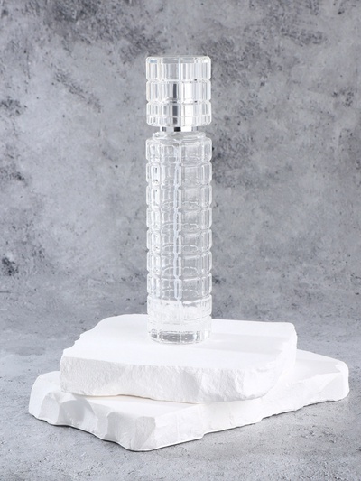 Флакон для парфюма, с распылителем, стеклянный, 30 мл, прозрачный, серебристый