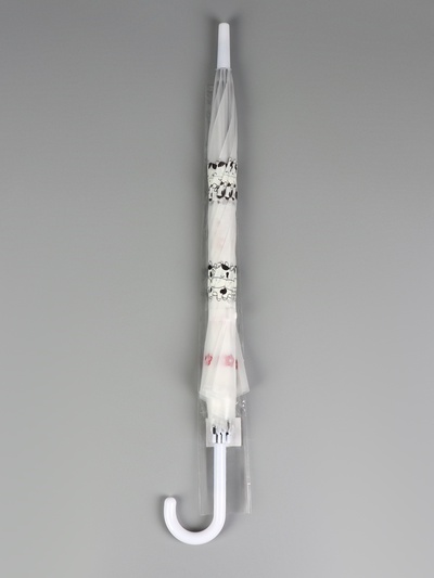 Зонт - трость полуавтоматический «Коровки», 8 спиц, R=45/54 см, D = 90 см, прозрачный, белый