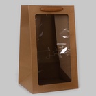 Пакет подарочный с окном, крафт, 50×30×25 см - Фото 1