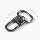 Карабин металлический, 41×25 мм / 20×2.5 мм, 5 шт., цвет чёрный никель - Фото 2