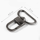 Карабин металлический, 42×30 мм, / 25×2.5 мм, 5 шт., цвет чёрный никель - Фото 2