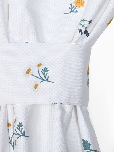 Комплект штор для кухни с подхватами Этель «Полевые цветочки», 150×180 см - 2 шт., рогожка 176 г/м²